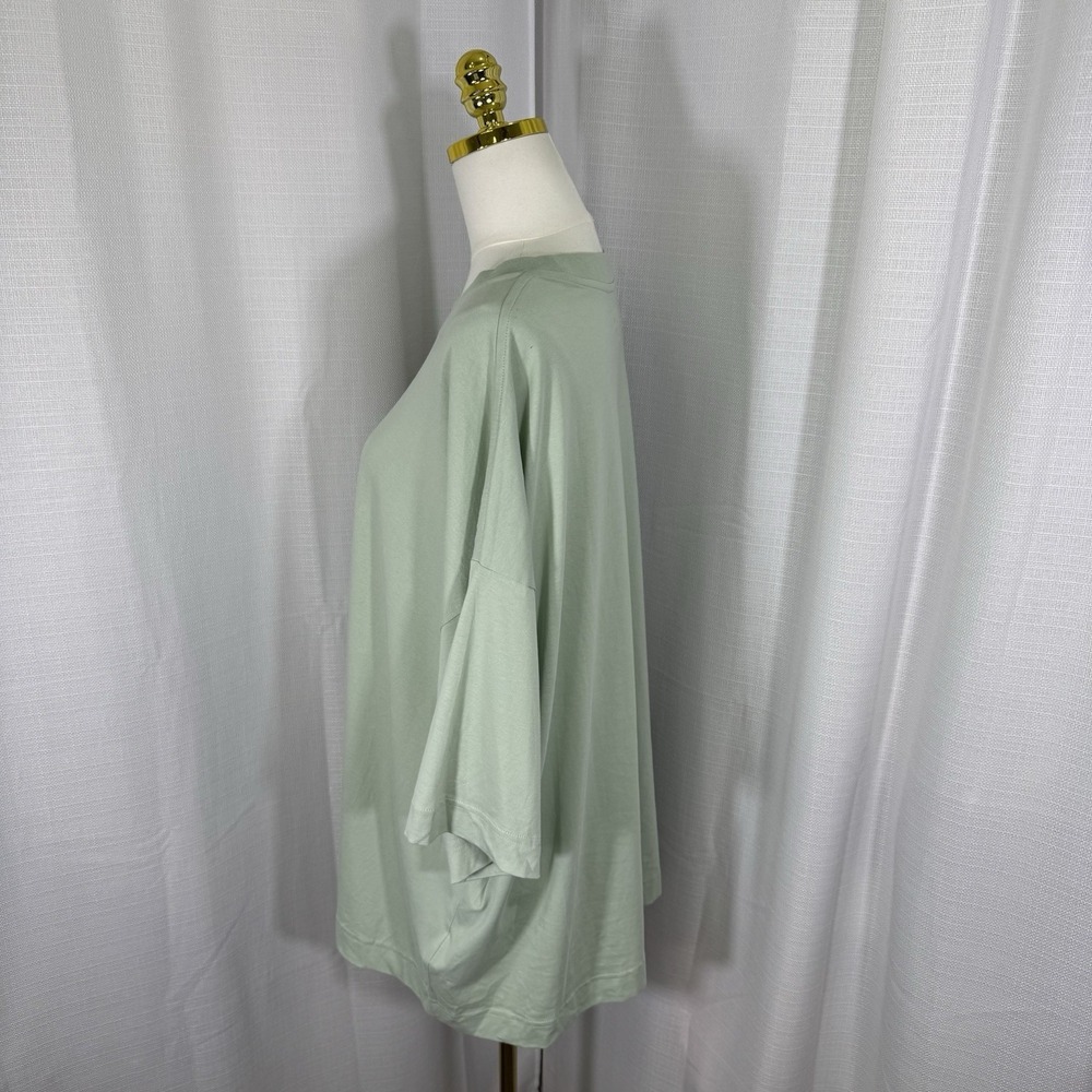 NEW COS Women's L / XL Oversized Tee Tshirt 100% Organic Cotton Boxy Green - Picture 2 of 13